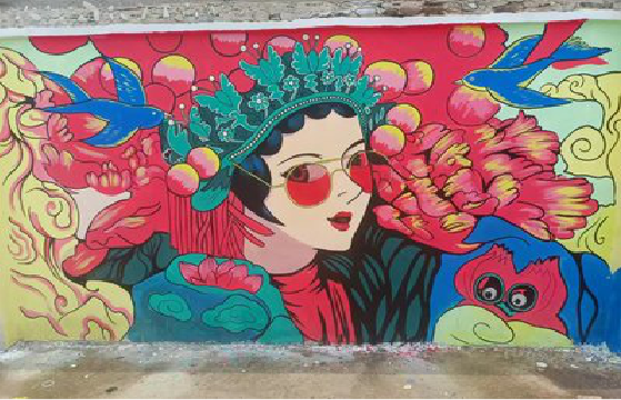 蒲城墙体彩绘-网红墙