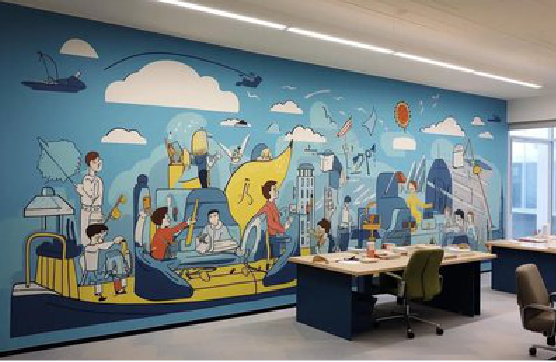 蒲城办公室墙绘的特点。